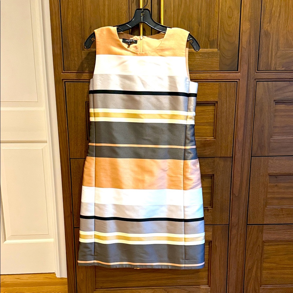 Lafayette 148 New York Multicolor Striped Dress Size 10